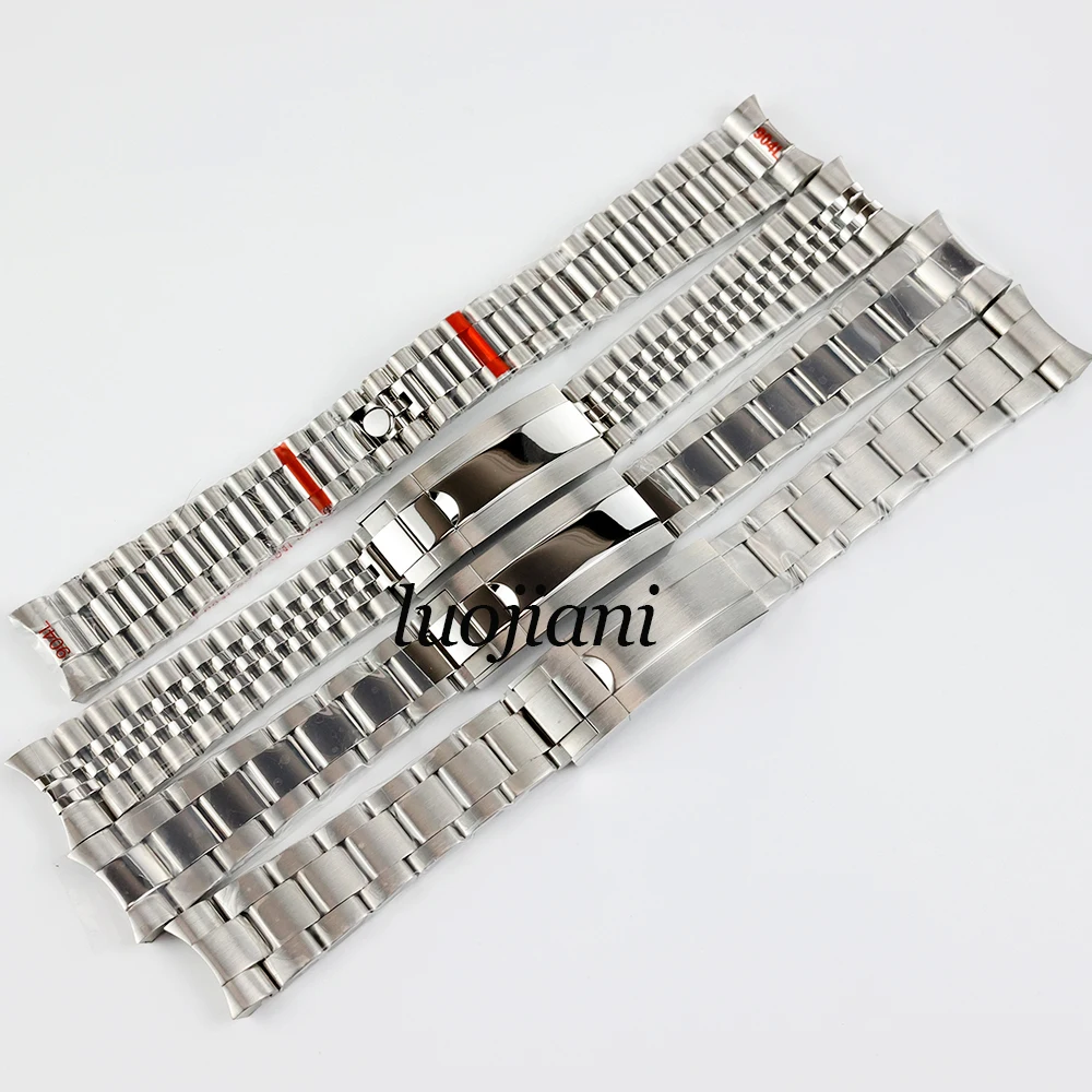 

20mm silver solid stainless steel watch band oyster/Jubilee/prseidential strap Glide Lock Clasp for datejust sub NH35 watch case