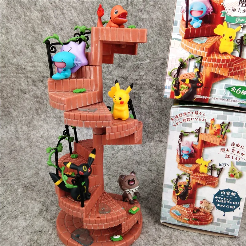 pokemon-pikachu-umbreon-larvitar-charmander-idem-wooper-escada-espiral-anime-figura-caixa-cega-brinquedos-colecao-ornamentos-presentes