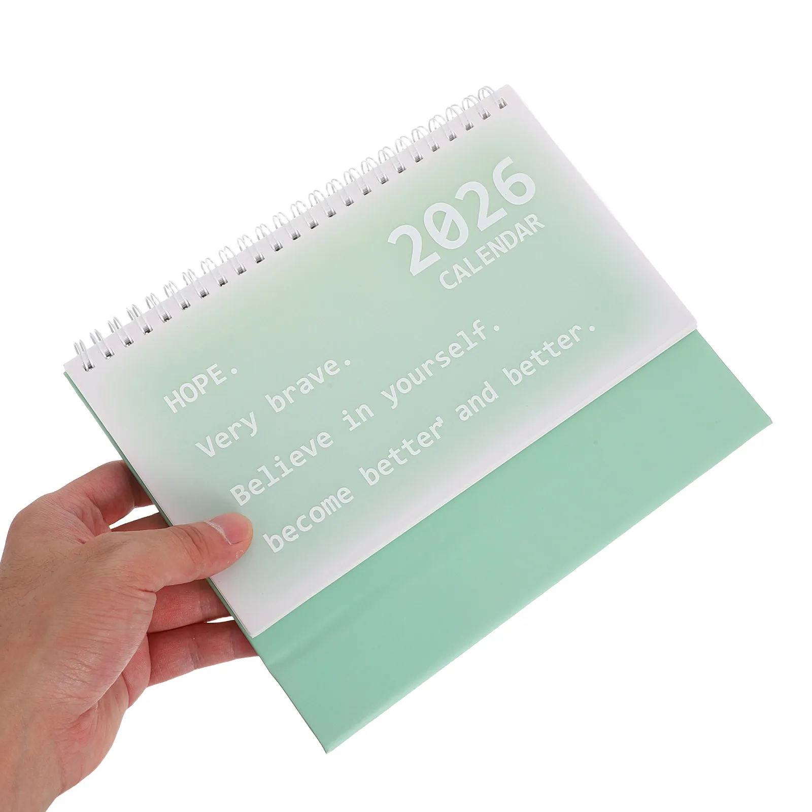 

2026 Table Calendar Spiral Bound Thick Paper Desk Planner with Sturdy Stand for Teachers Office Workers Daily Scheduling
