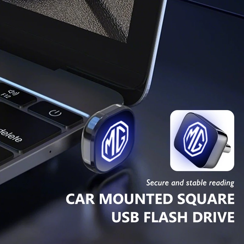 

Car Mounted Square USB Flash Drive Mini Metal Music Storage Stick For MG HS GS GT Hector RX5 RX8 350 550 Gundam
