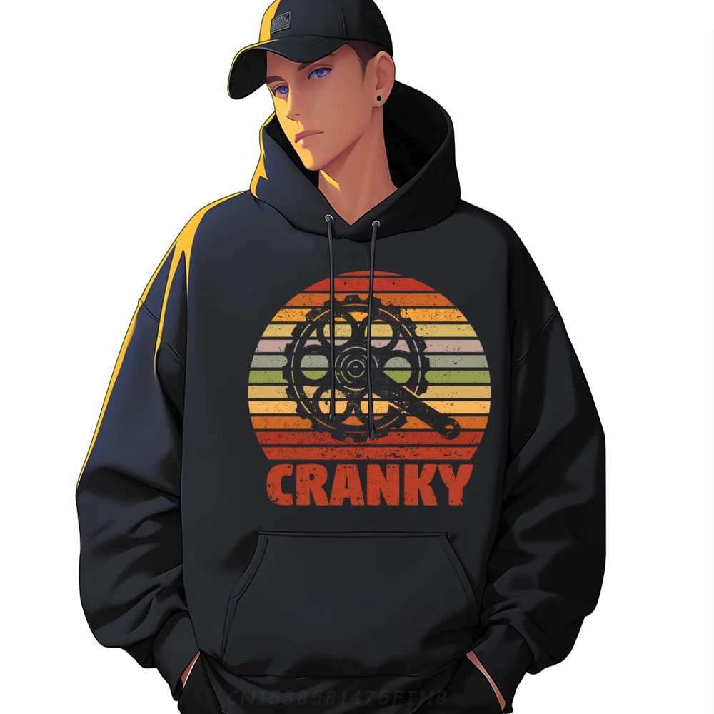 

Cranky Funny Bicycle Lover Crank Cycling Biker Mountain Bike Hoodies Men 100℅ Polyester Fiber Mens Designer Clothes