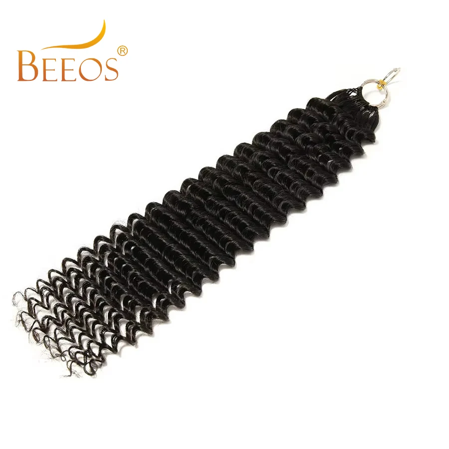 Extensión de cabello humano con ganchillo, onda profunda, 16-24 pulgadas, pre-separada, virgen para mujer 6