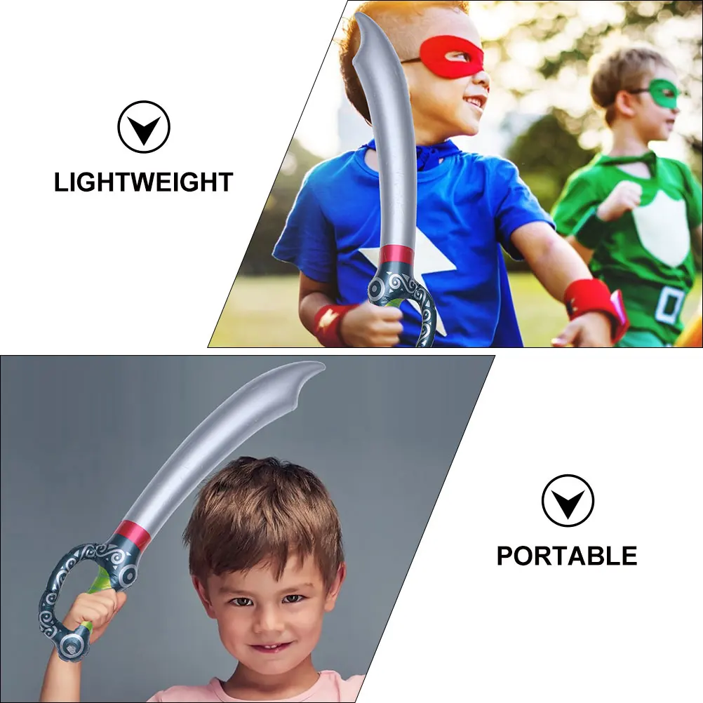 Épée de Pirate gonflable, 5 pièces, gonflage rapide, dégonflage, Portable, en PVC, pour décoration de fête, spectacle sur scène, Festival, Cosplay