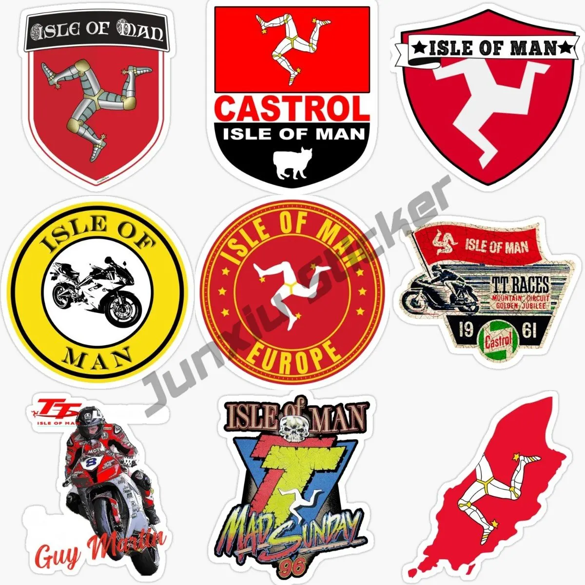 

Triskelion Triskele ISLE of MAN Races Car Decal Manx TT Race Island Bike Helmet Bumper Motorcycle Truck Laptop Decal