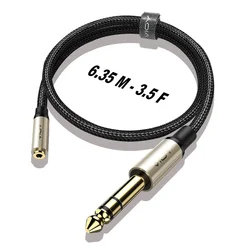 Adattatore per cuffie da 6.35 a 3.5 6.35mm TRS maschio a 3.5mm femmina Jack Stereo cavo di prolunga Audio per amplificatore Mixer per chitarra altoparlante ecc