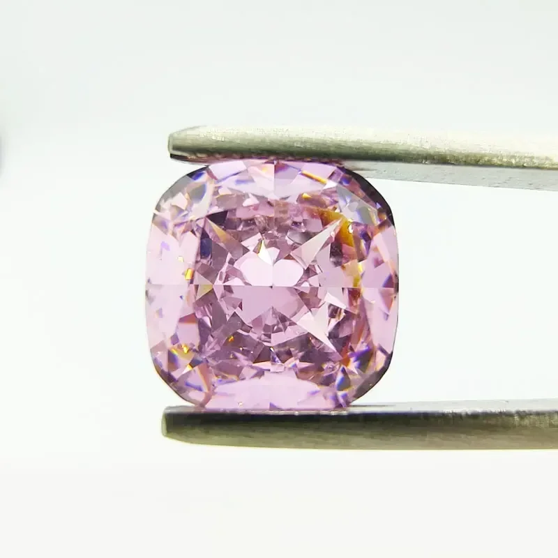 

Cubic Zirconia Cushion Shape Crushed Ice Cut Light Pink Gemstones Synthetic Lab Zircon CZ 4K Cutting 5A+ Jewelry Creation Materi