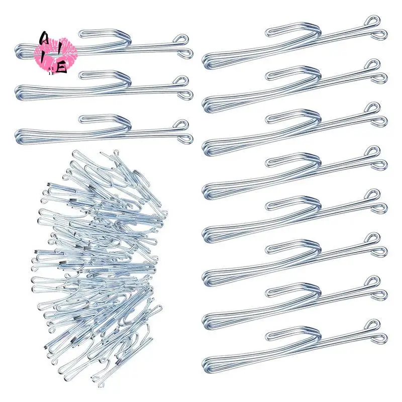 A11E-80 Pcs Metal Slip-On Drapery Hooks - Metal Curtain Hooks Stainless Steel Curtain Pleat Hooks, Door Curtain Hangers