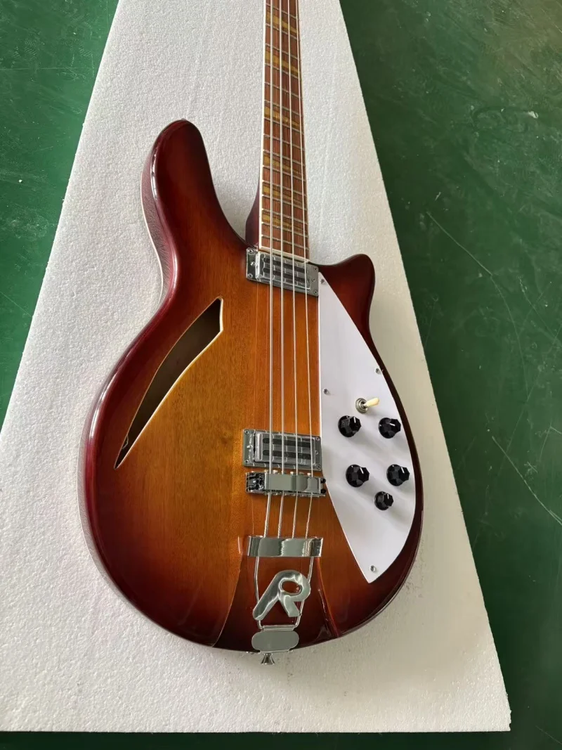 Half hollow 4-string electric bass, rosewood fingerboard, solid wood quality, professionally made by a team, free delivery