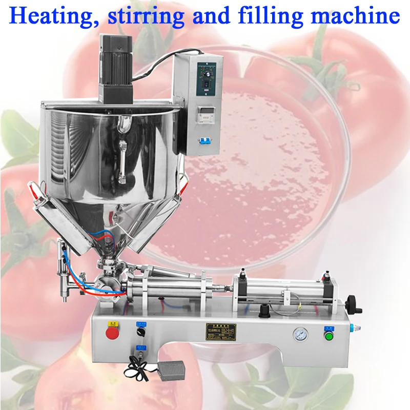 PBOBP Automatic Bean Paste Chili Paste Heating And Stirring Filling Machine Tomato Sauce Soap Filler Machine with Mixing Hopper