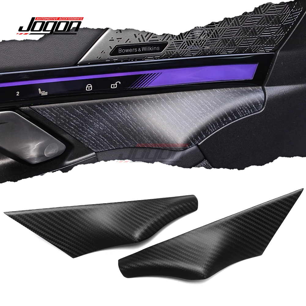 Real Carbon Fiber Car Inner Front Door Handle Panel Cover Trim Accessories For BMW 5 Series i5 M60 G60 530 G68 530Li 2024 2025