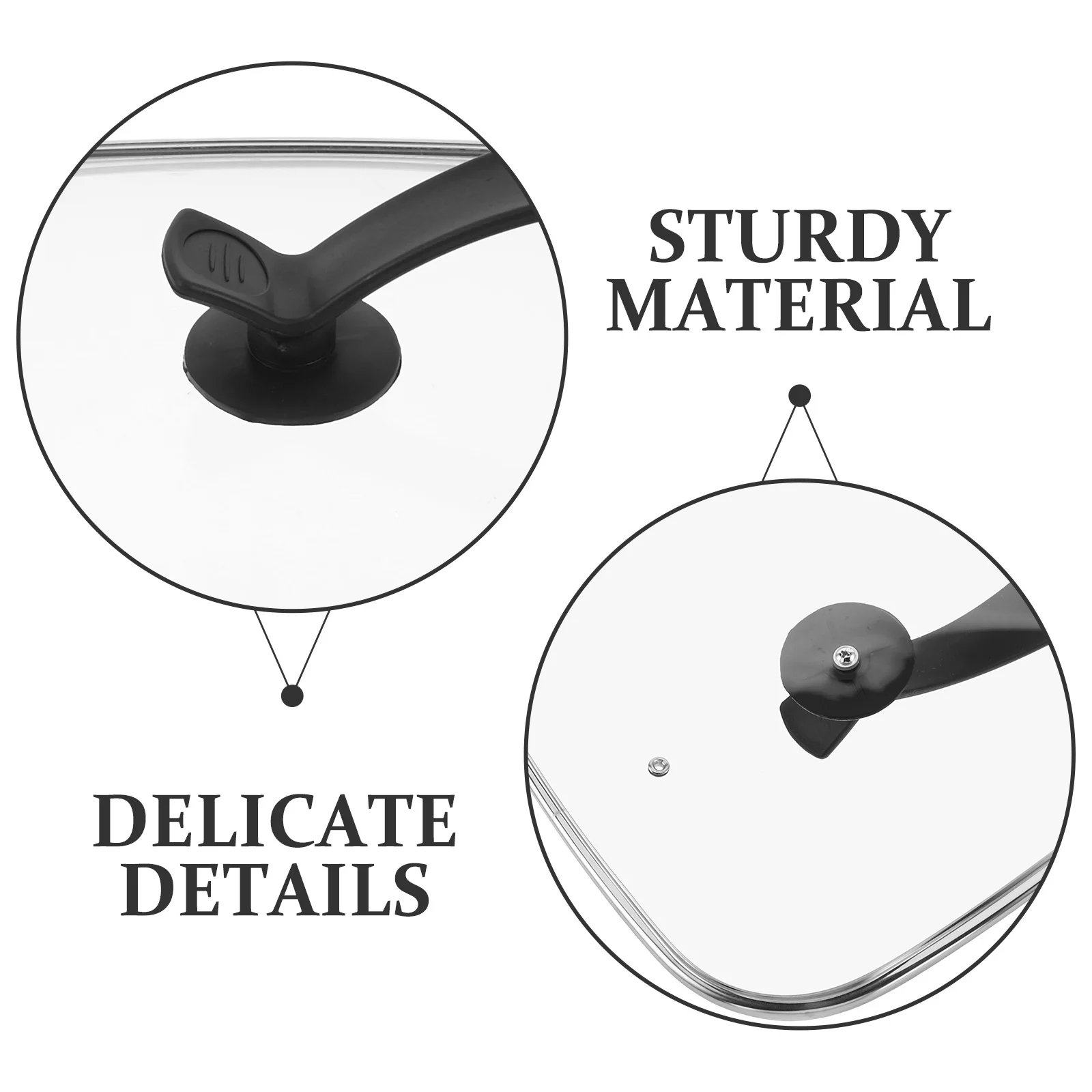 30 سم × 30 سم غطاء تجهيزات المطابخ العالمي للأواني المقالي المقالي - غطاء وعاء زجاجي مقاوم للحرارة العالية بديل للقلي بالبخار