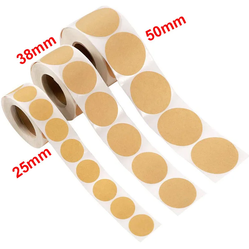 100/500PCS Round Blank Kraft Paper Sticker DIY Sealing Labels Handmade Self-Adhesive Gift Package Stickers 25/38/50mm