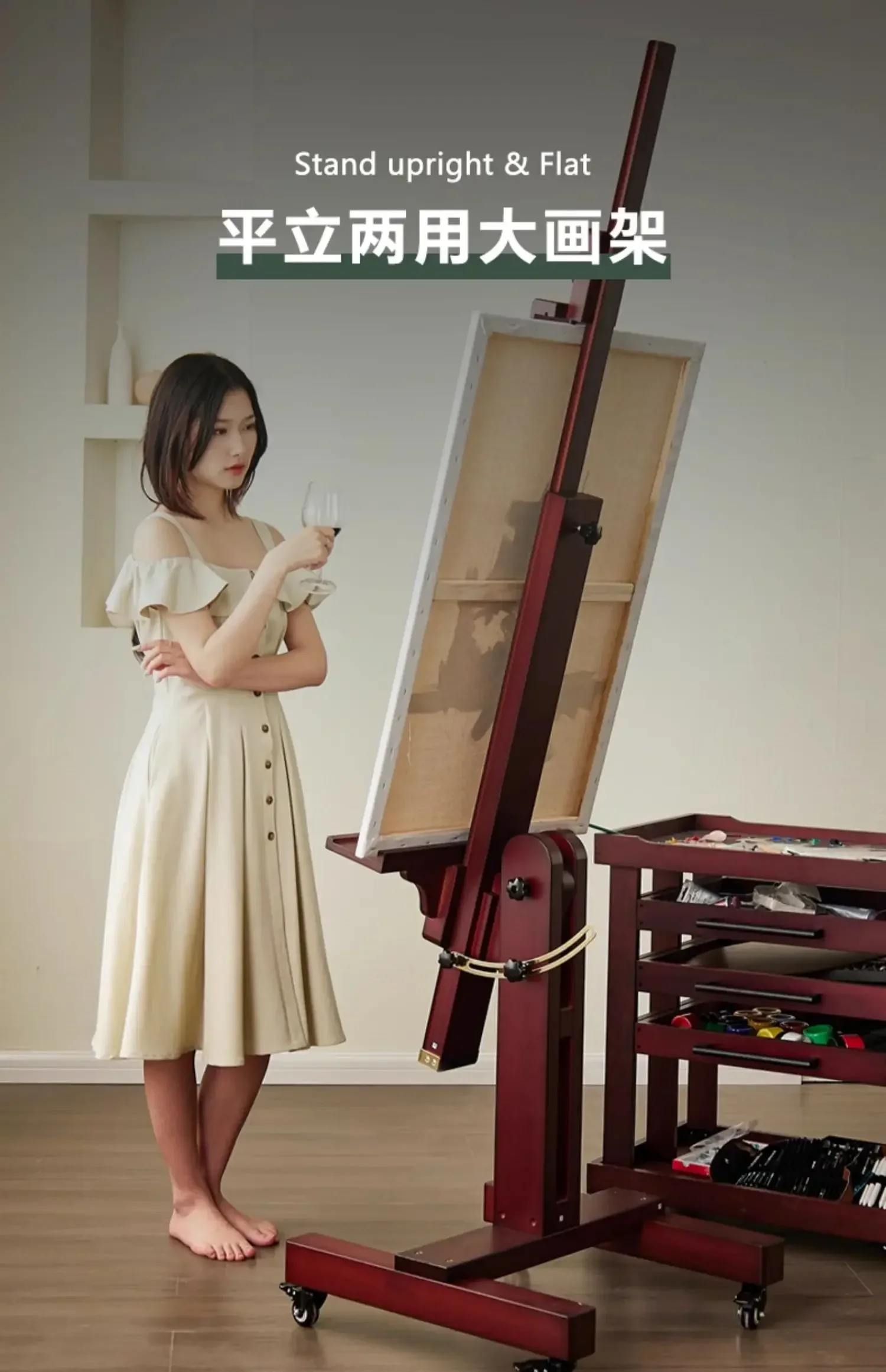 

Профессиональный мольберт для студентов искусства, специальный масляный мольберт из цельного дерева