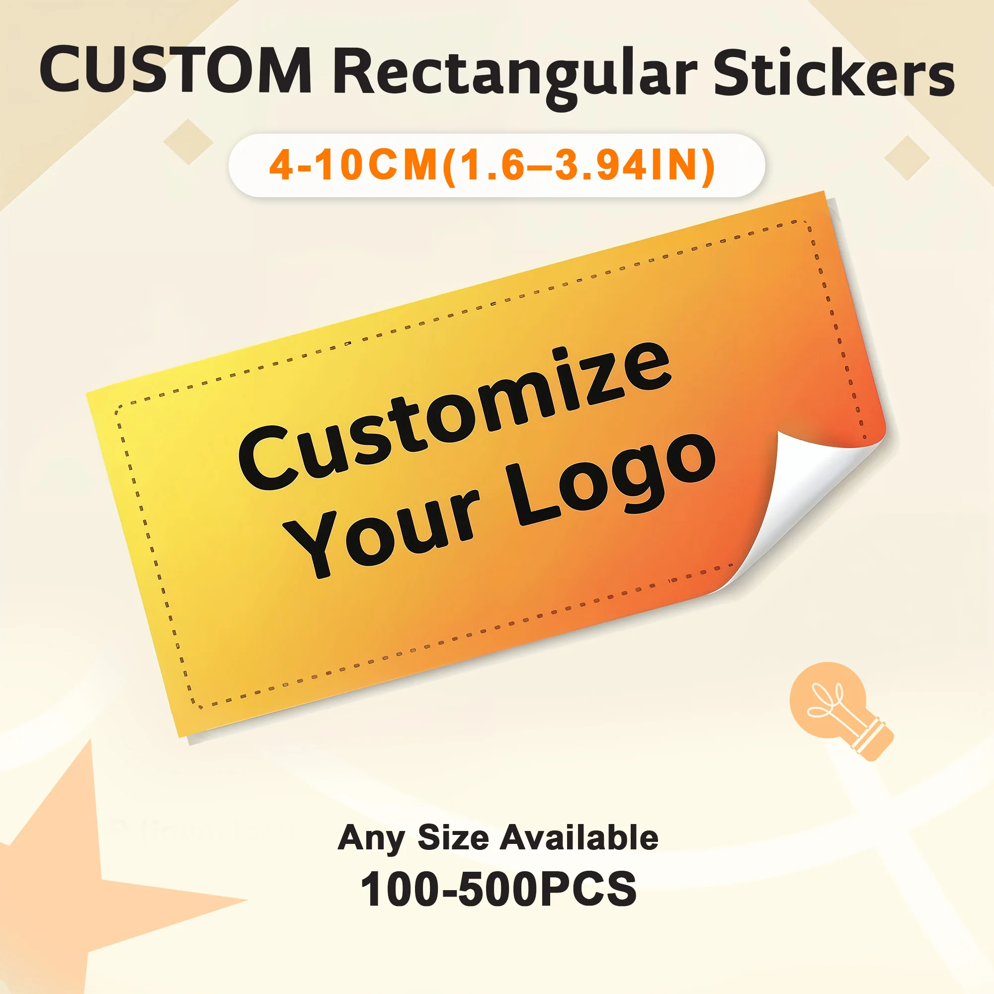 

Custom Stickers Rectangle Personalized Stickers Waterproof Custom Logo Labels for Wedding Baptism Company Logo Gift Packaging