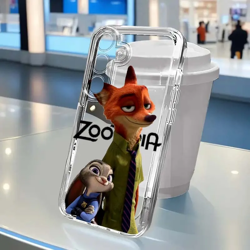 

Disney Zootopia Rabbit Fox Phone Case For Samsung A56 A42 A36 A35 A34 A23 A16 A15 A05 A04 A03 Note 20 5G Translucent