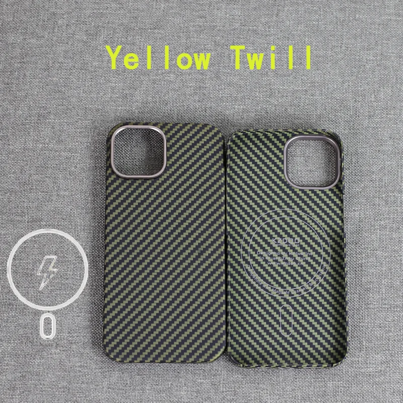 Real 1500D Kevlar Aramid Fiber Phone Case For iPhone 13  Matte Anti-Scratch Anti-Drop Business Hard Cover 13mini MagSafe Case