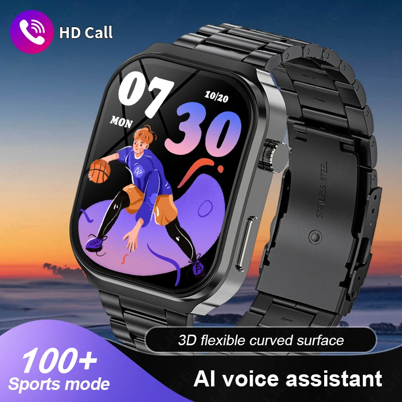 

Новые смарт-часы 2026 года для мужчин и женщин: мониторинг сердечного ритма, артериального давления, здоровья, спортивные функции, Bluetooth-звонки, голосовое управление