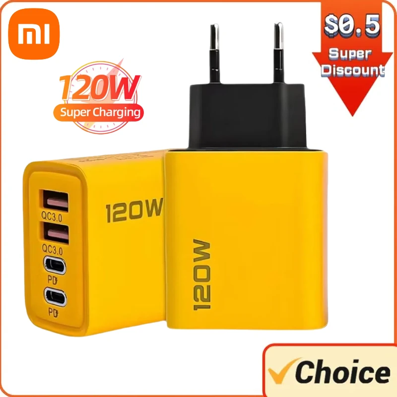 Xiaomi 120W Fast Charger USB C PD Type C Quick Charge Mobile Phone Fast Charging Wall Adapter For IPhone 15 Xiaomi 14 Huawei 60