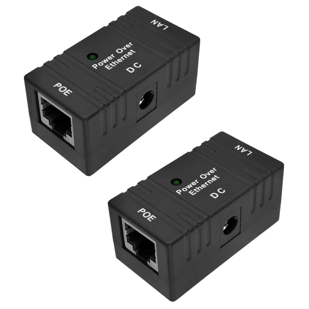 2Pcs 10M/100Mbp Passive POE Power over Ethernet RJ-45 Injector Splitter Wall Mount Adapter for CCTV IP Camera