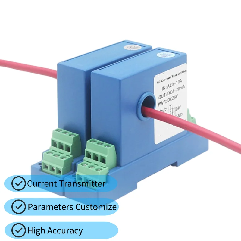 

0-150A Current Transmitter Analog 4-20mA 0-5V 0-10V Output DC Current Transducer 8mm 12mm Ampere Current Sensor Transmitter