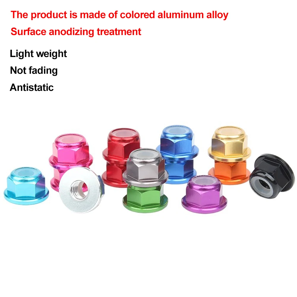 Анодированный красочный фланец из алюминиевого сплава, нейлоновая вставка, стопорная гайка M2 M2.5 M3 M4 M5 M6 M8, самоконтрящаяся гайка для RC FPV Racing Drone