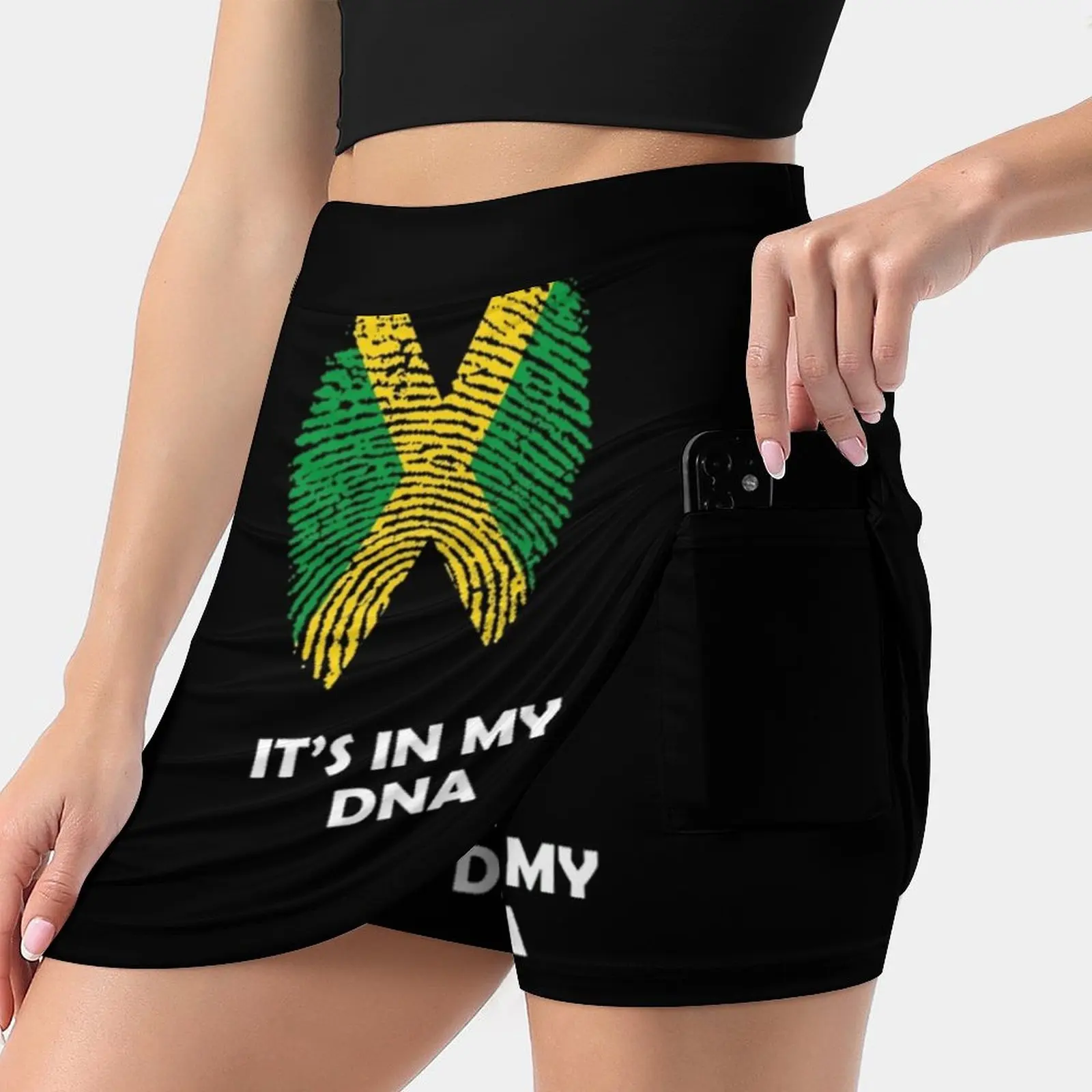 Jamaica Women Sports Lining Skirt Tennis Dance Fitness Short Printed Skirts Jamaica Jamaican Jamaican Flag Love Japan Jamaica