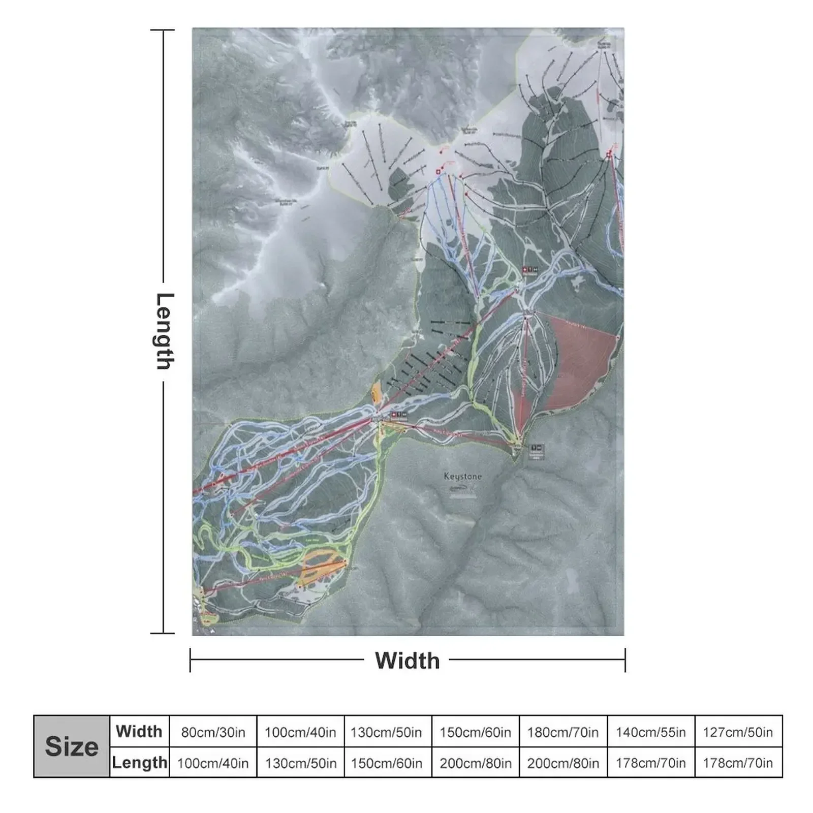 Keystone Resort Trail Map Throw Blanket decorative Sofas Blankets