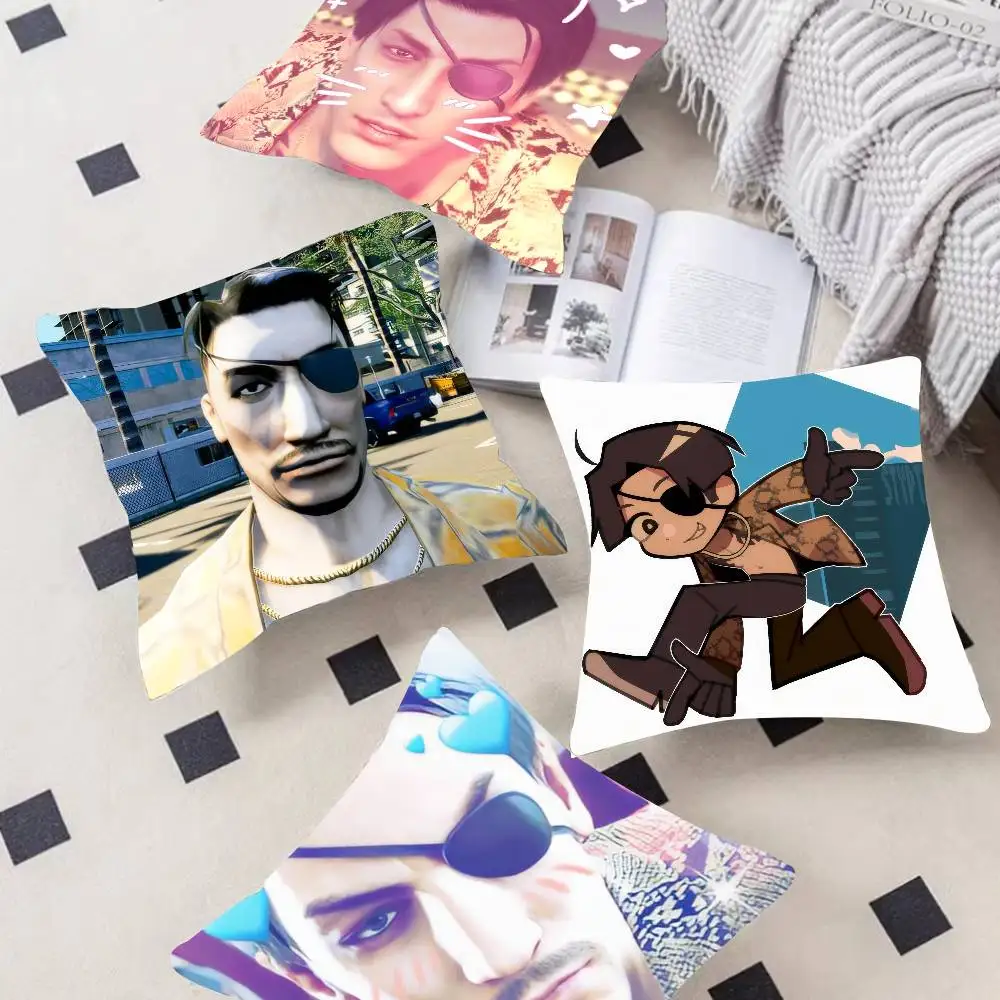 Anime Goro majima yakuza meme Double-sided Printed pillow cover Short plush Suitable living rooms bedrooms throw cushion cover