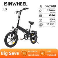isinwheel U3 adult Electric Bike 250W motor 36V 7.8Ah battery city commuter Electric Bicycle 16 Inch tire foldable E-bike
