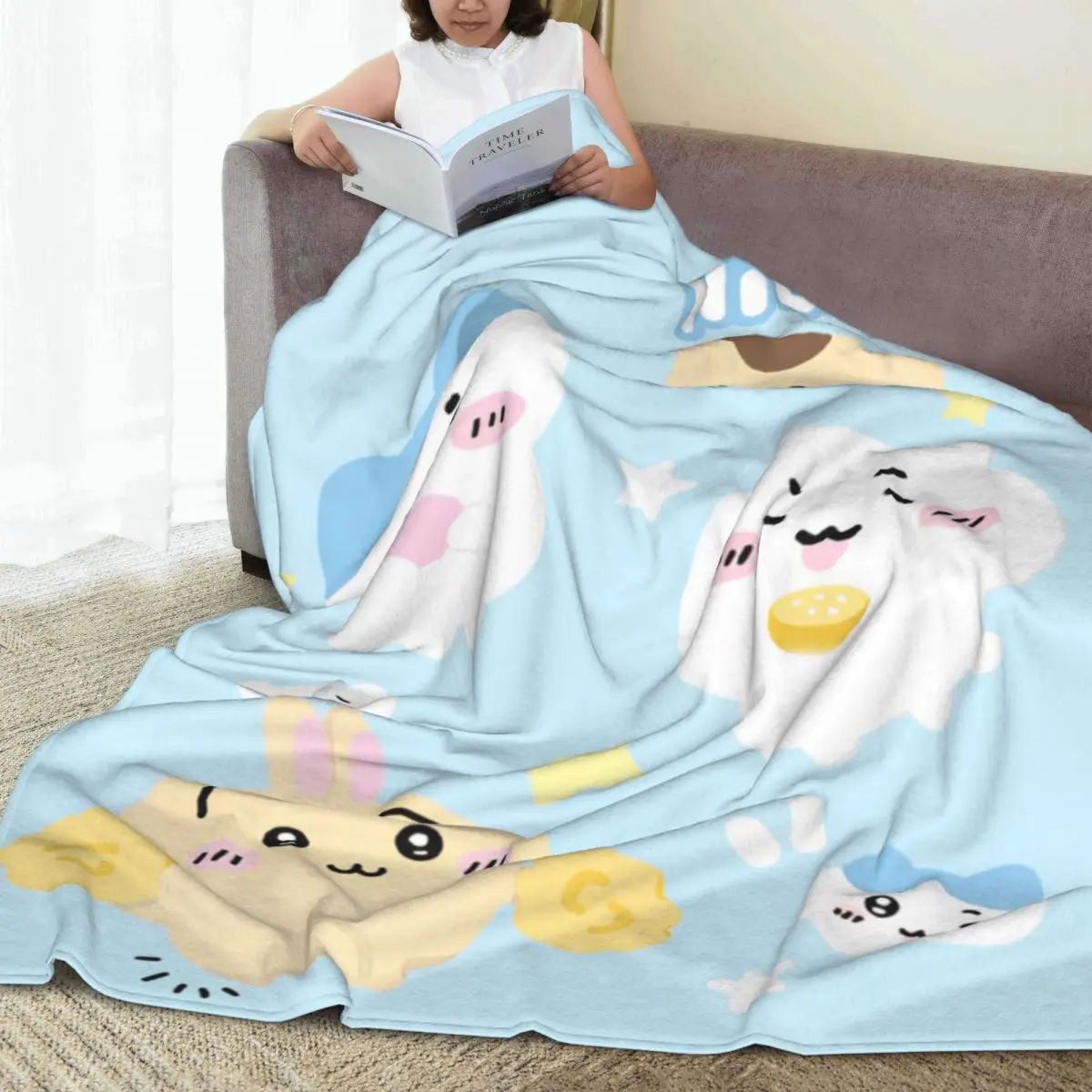 Chiikawa Miniso Blanket Travel Office Decorative Flannel Throw Blanket For Outdoor Super Soft Custom Quality Bedspread Gift Idea