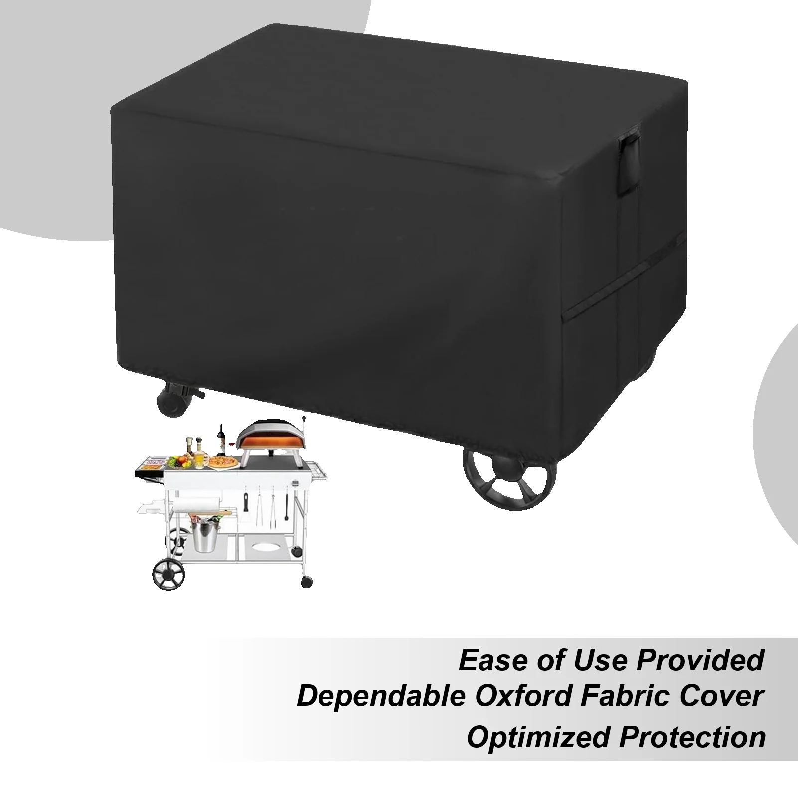 

Крышка тележки для гриля на открытом воздухе, пылезащитный чехол для тележки для гриля для барбекю, ткань Оксфорд, водонепроницаемая защита с ручками для газона, барбекю