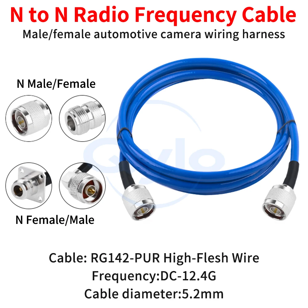 

Кабель для радиочастотных испытаний N-N (штекер/гнездо), гибкий, синий, RG142, RF-кабель RG142-PUR, высокогибкий кабель N-N (1 шт.)