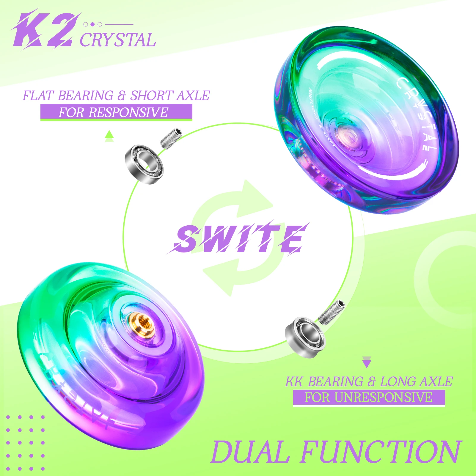 MAGICYOYO Responsive Yoyo K2 ,Dual Purpose yoyo for Beginners and Advanced Players