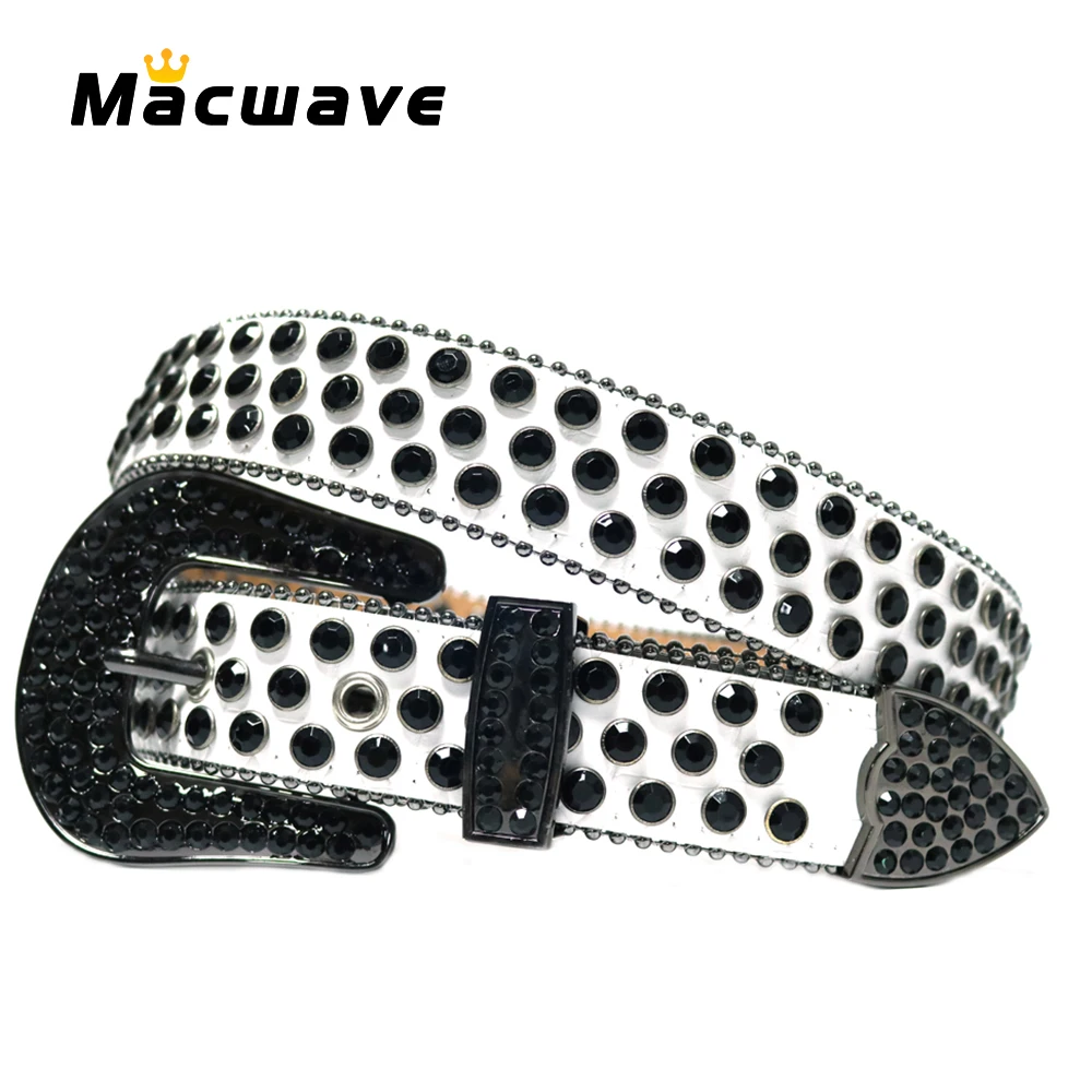 

New Rhinestones Belt Luxury Strap Belts Men Women Leather Studded Belt Western Crystal Pin Buckle Belts Cowgirl Cowboy Jeans