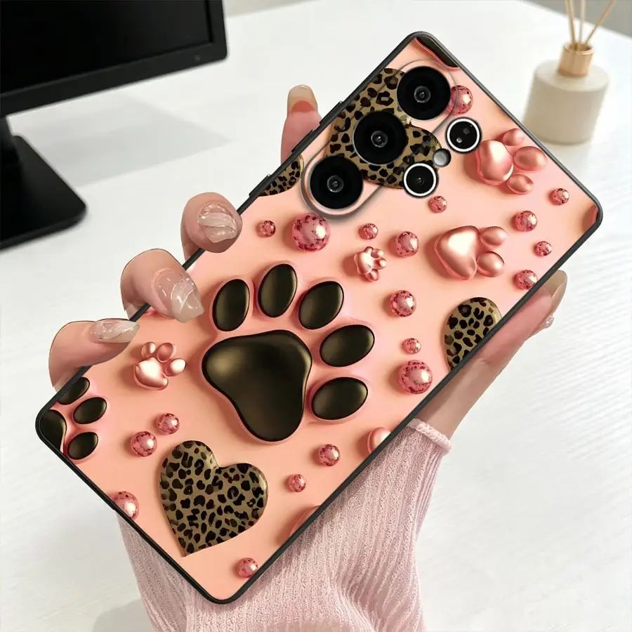 Pink Leopard Print Heart Case for Samsung Galaxy S26 Ultra S26+ S24+ S10 S9 S21 FE Note 20 8 9 10 S25+ S25 Plus S24 S20 S23