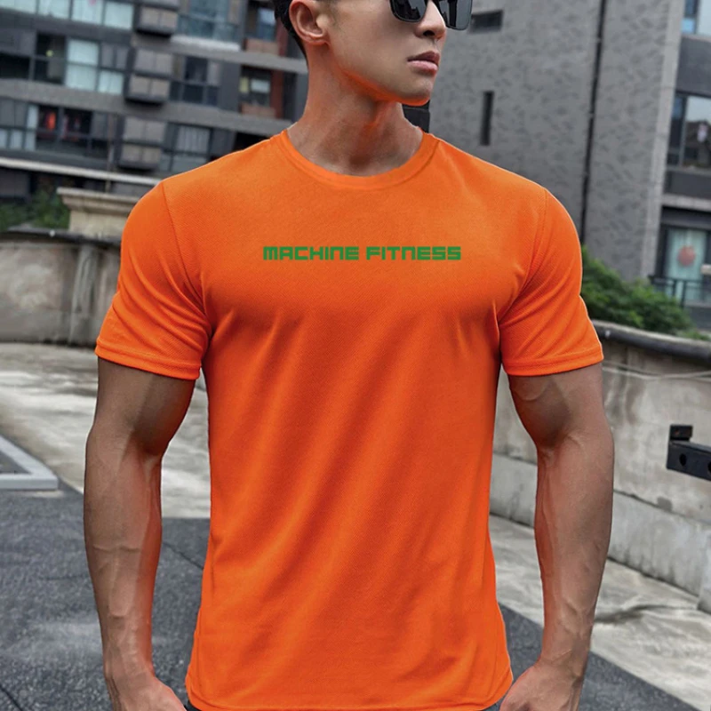 

Gym Fitness Sport Short Sleeve T-shirts Summer Moisture Wicking Cool Quick Dry Casual Shirts Mens Bodybuilding Muscle Clothing