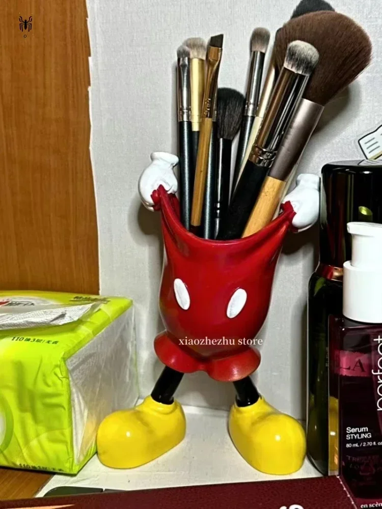 Kawaii disney mickey luva caneta titular anime bonito dos desenhos animados lápis papelaria decoração de mesa estudante caneta titular presente natal