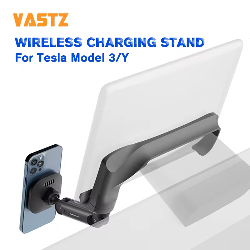 VASTZ Adjustable Wireless Charger Mobile Phone Mount Central Control Screen Magnetic Car Cell Phone Holder For Tesla Model 3 Y