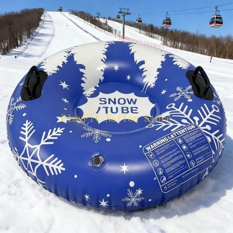 242F Opblaasbare Sneeuw Buis Slee Met Handvatten Opblaasbare Ski Ringen Pvc Rodelen Buis Portable Winter Sneeuw Rodelen