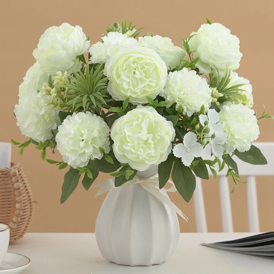 

1Pc Artificial Flowers Chrysanthemum Peony Festival Accessory Home Room Floral Arrangement Wedding Wreath Brial Bouquet Decor