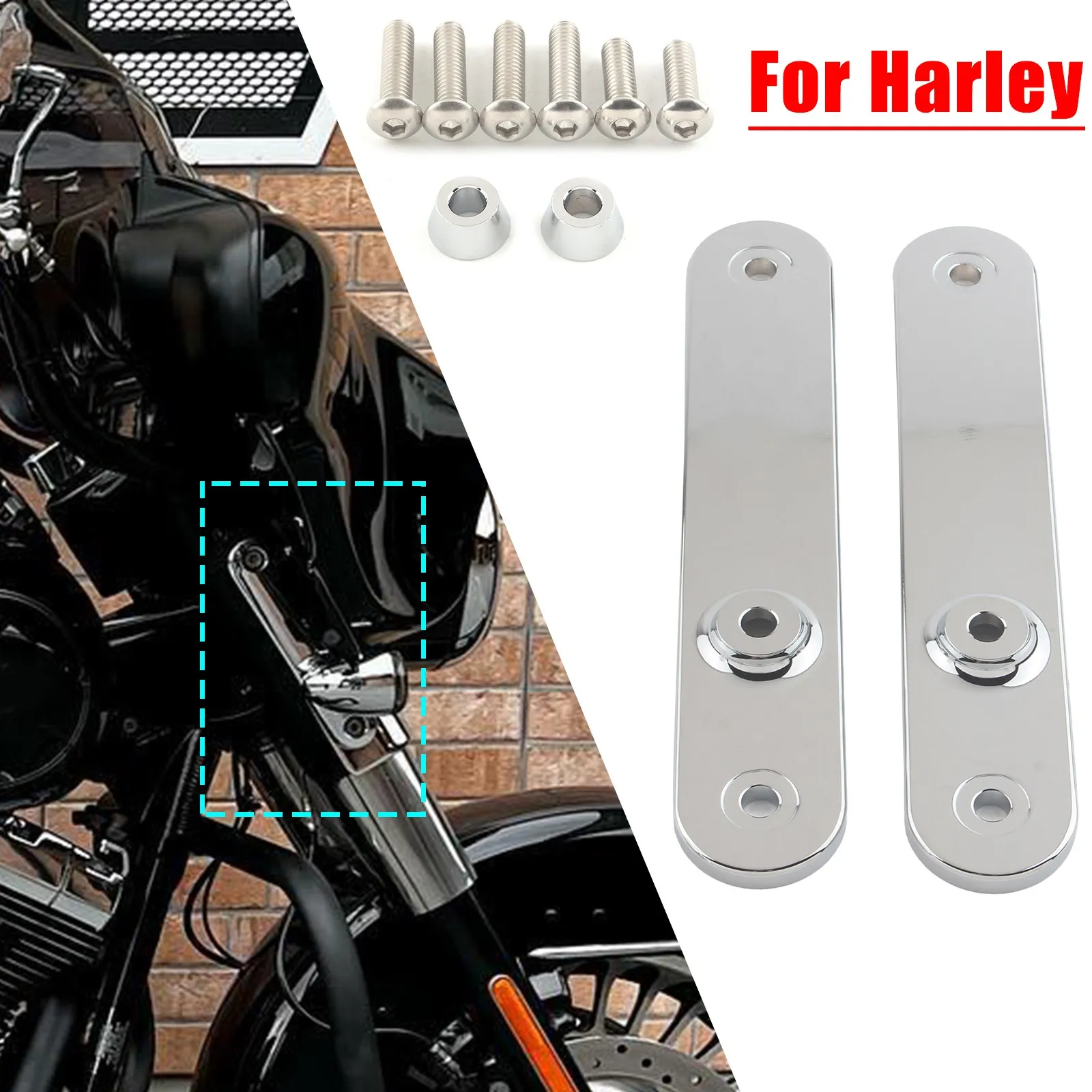 Hotop Designs Front Turn Signal Relocation Mounts For Harley Davidson FLHT/FLHTC/FLHTCU/FLHTCUTG/FLHTK - Image 4