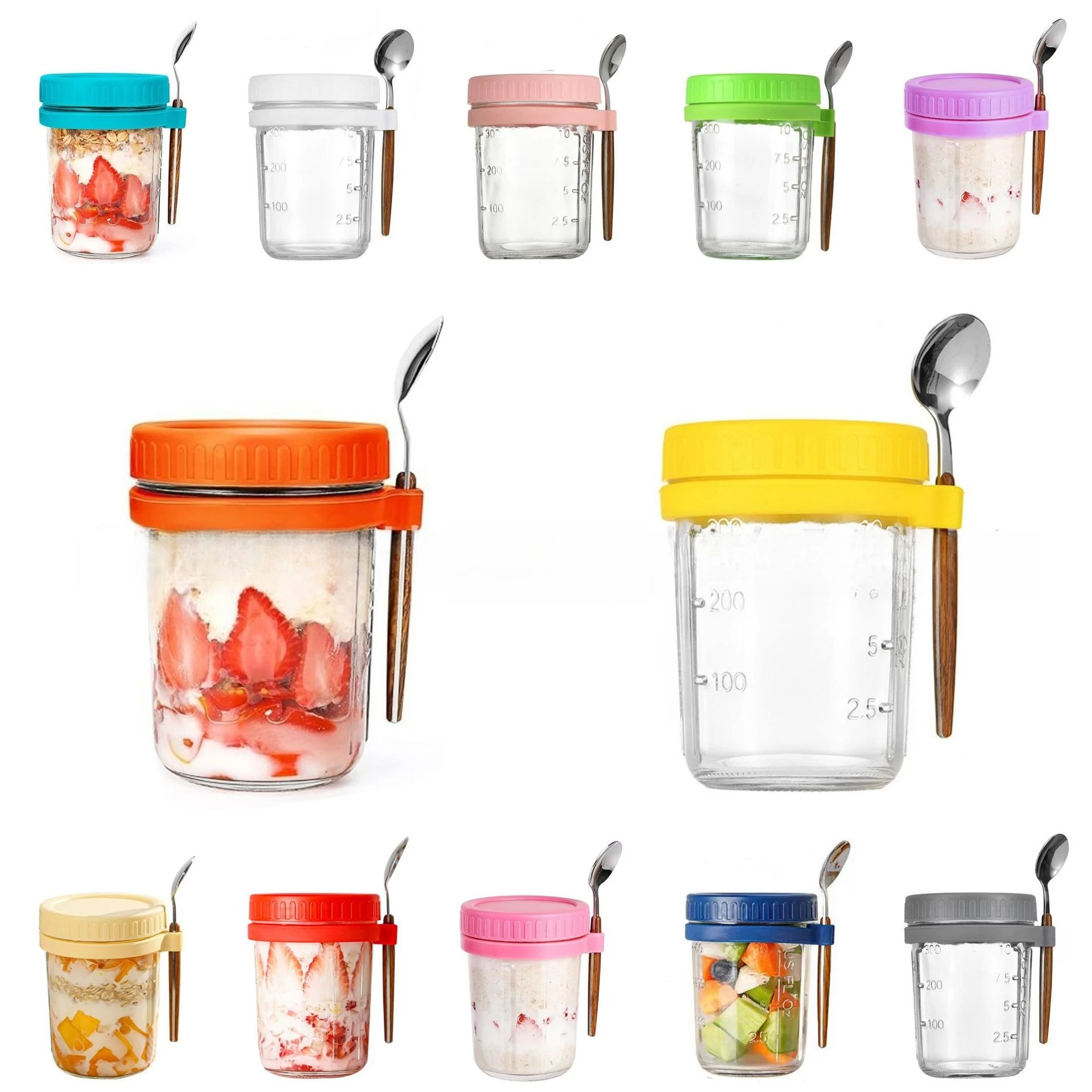 Overnight Oat Jar - 400ML Overnight Haver Cup Glas Met