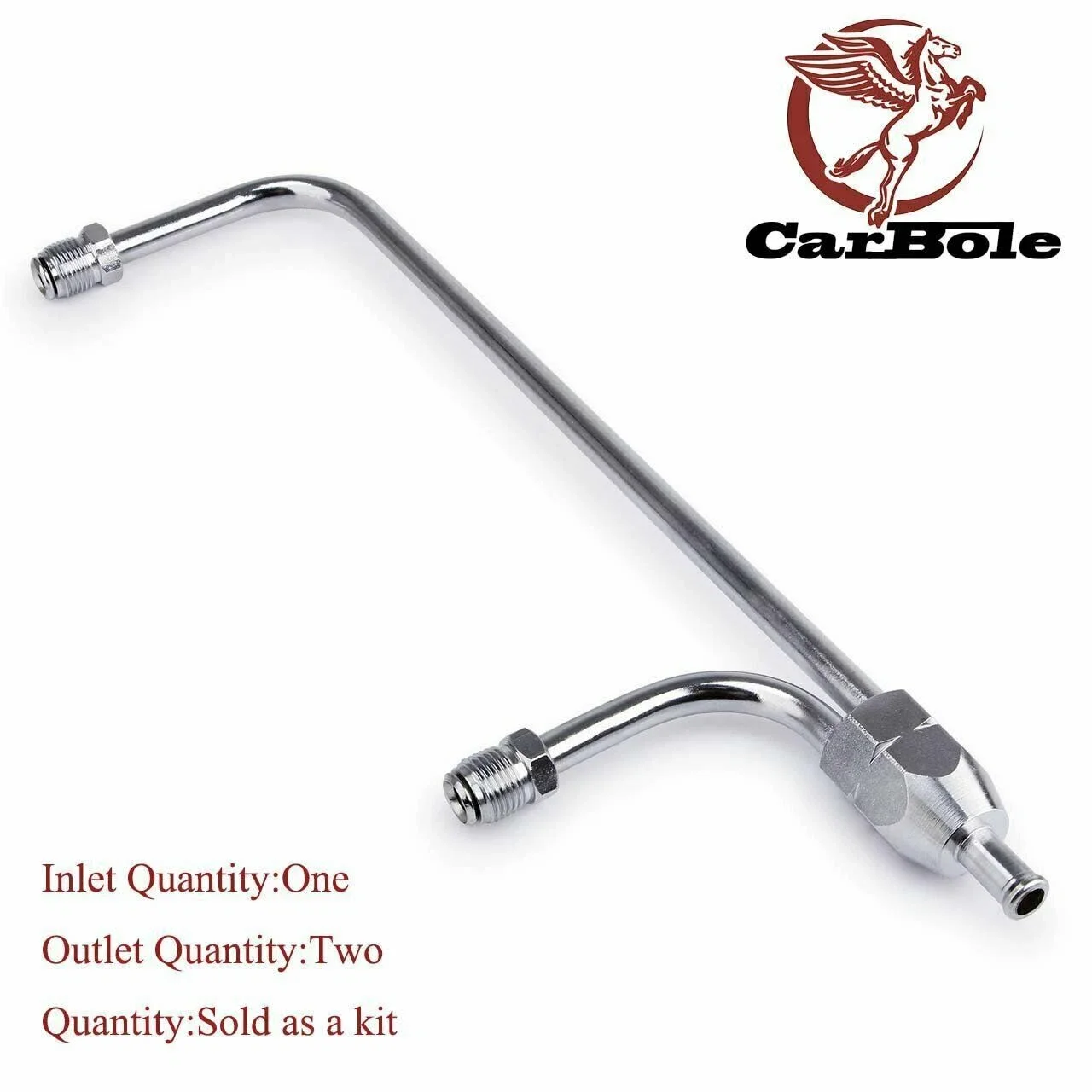 US Hot Sale Stock Chrome Dual Feed Fuel Line For Holley Carburetor 4150 Double Pumper 3/8 Hose SBC