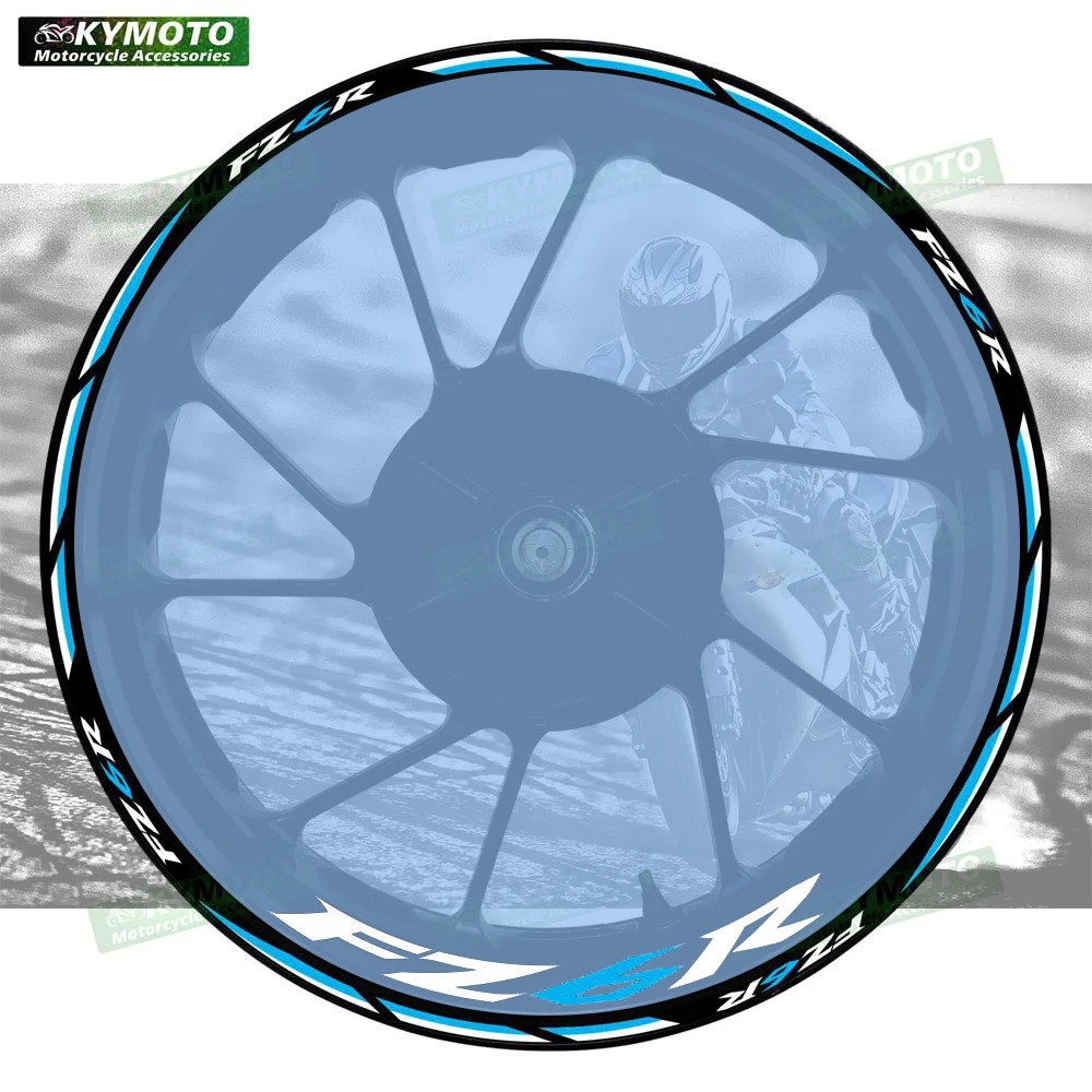

For FZ6R FZ-6R motorcycle accessories 17 inch front and rear wheel decals fairing hub rim reflective stickers decoration