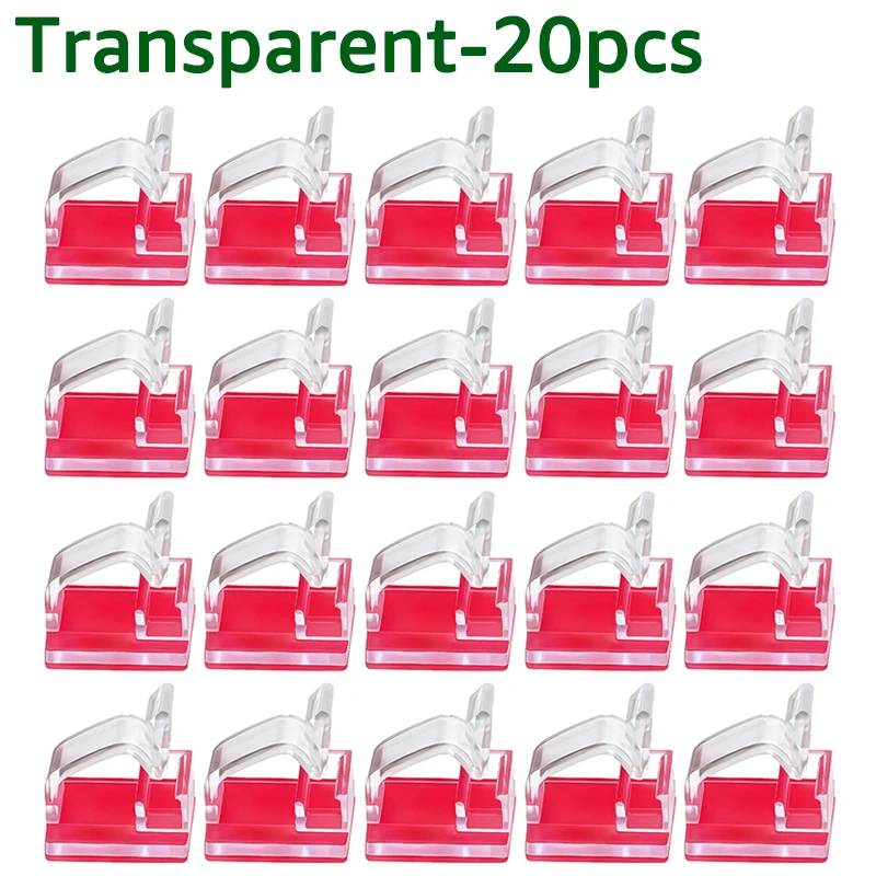 20 PCS Adhesive Cable Wire Clips Cable Management Wire Organizer Cord Holder for Under Desk Wall Home Office Ethernet Cable Clip view 6