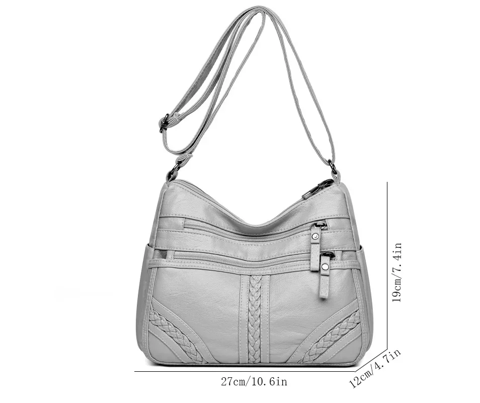 Bolso cruzado Vintage con múltiples bolsillos, bandoleras de piel suaves de alta calidad para mujer, bolso y monedero de diseñador de lujo para mujer