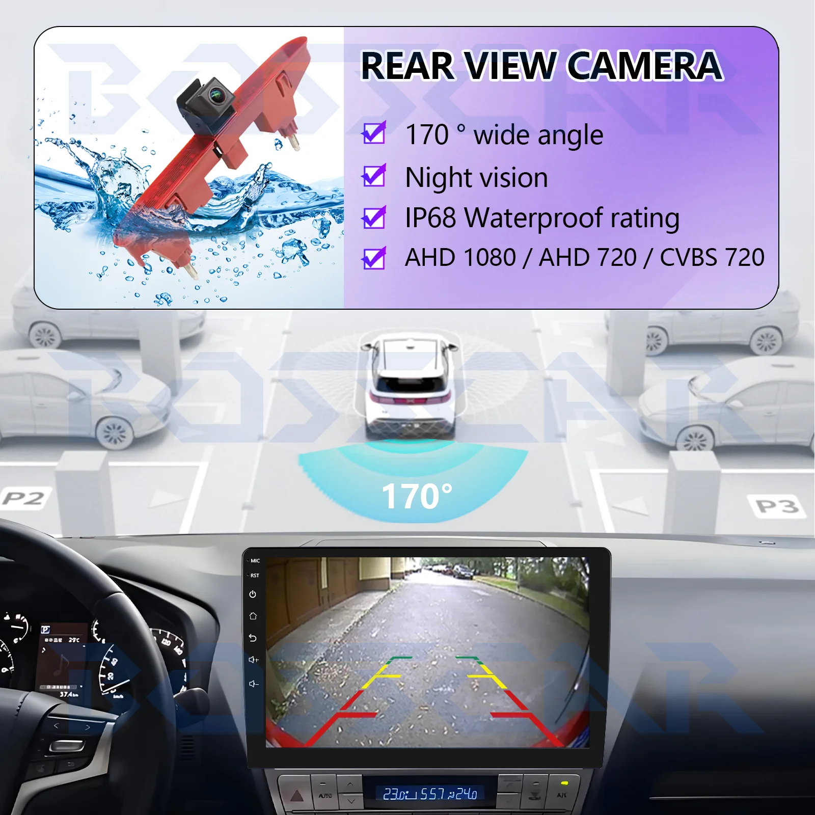 

Для Citroen Berlingo Peugeot Partner II 2008-2016 AHD 1080P автомобильный стоп-сигнал задний вид камера заднего вида водонепроницаемая резервная камера