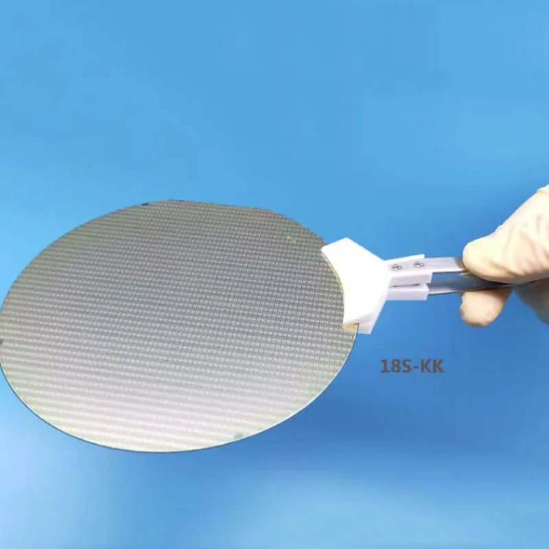 

For semiconductor wafers and silicon chips, PTFE wide-tip tweezers - acid and alkaline