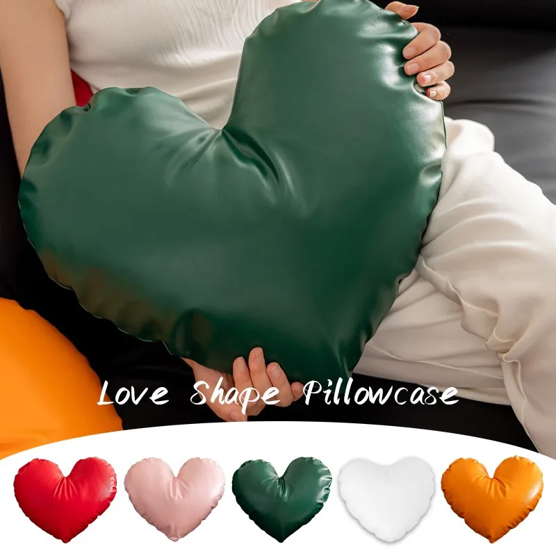 

Heart Shape Pillowcase Cushion Pillow Cover Zipper Pillowcase Waterproof Sofa Living Room Decoration Wedding Heart Shaped Gift