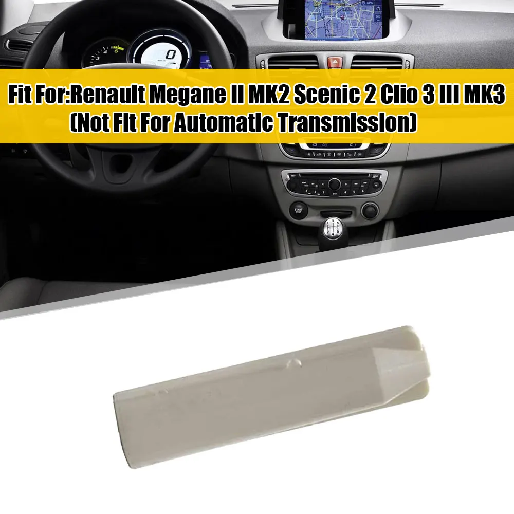 1x White Car Shift Gear Knob Lever Boot Cover Manual Shift Knob Sleeve Adapter for Renault Megane II MK2 Scenic 2 Clio 3 III MK3